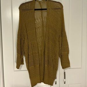 Open Knit Mustard Sweater Cardigan